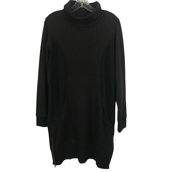 Avia Sweatshirt Dress Large Womens Charcoal Black Long Sleeve Cowl Neck Pullover - Picture 1 of 11
